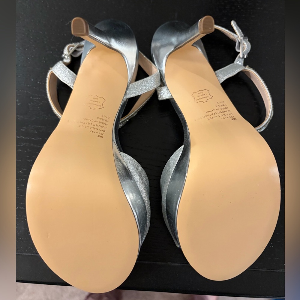 Sparkling Silver Platform Heels - image 5